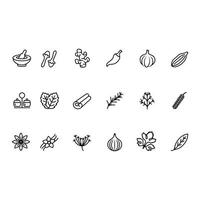 Herbs and spices icons vector design