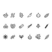 Herbs and spices icons vector design