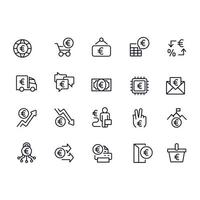 euro and finance icons vector design