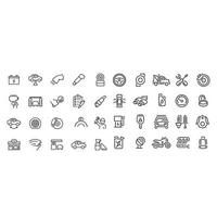 car care line icons vector design