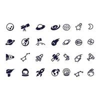 Black Astronomy Icons vector design