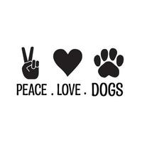 peace love dogs concept vector design