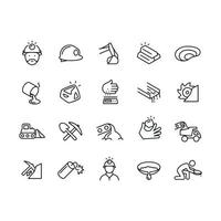 Gold Mining icons vector design