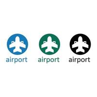 aeropuerto, iconos, vector, diseño vector