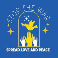 Stop War ukraine spread love and peace vector