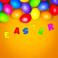 Beautiful Easter background with colorful Easter eggs. 3d illustration photo