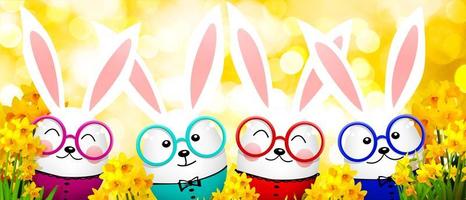 Funny Easter bunny. Happy Easter holiday concept. 3d illustration photo