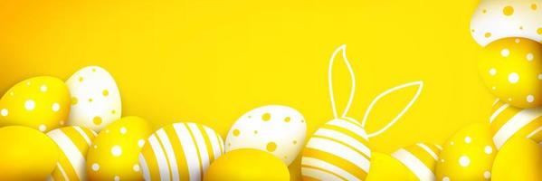 hermoso fondo de pascua con coloridos huevos de pascua. ilustración 3d foto