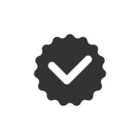 el icono marcado simple se usa para la marca verificada vector