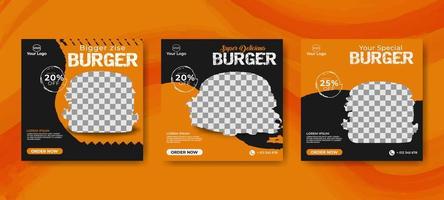 Fast-food Social media design template for restaurant vector