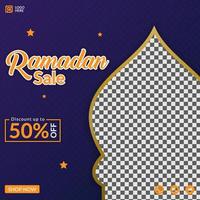 blue banner ramadan sale for social media vector