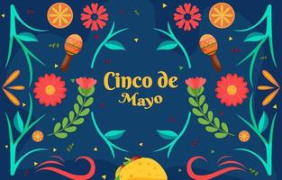 Flat Cinco De Mayo background with particle element vector