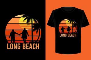 Long beach retro vintage t shirt design vector