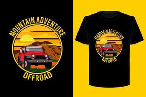 Mountain adventure off road retro vintage t shirt design vector