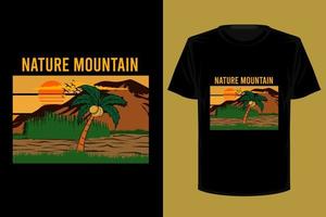 Nature mountain retro vintage t shirt design vector