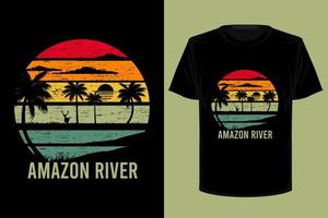 diseño de camiseta vintage retro del río amazonas