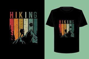 Hiking retro vintage t shirt design vector