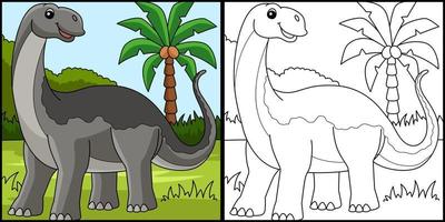 ilustración de página para colorear de dinosaurio jobaria vector