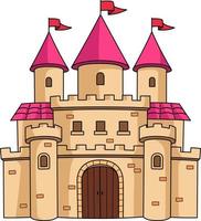 Royal Castle Cartoon Colored Clipart Illustration