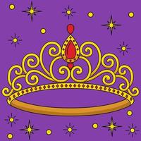 Princess Crown Colored Cartoon Illustration vector