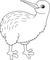 Kiwi Animal Coloring Page Isolated for Kids vector