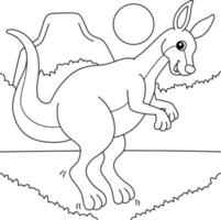 Kangaroo Animal Coloring Page for Kids vector