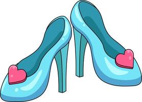 Princess Shoes With Heels Cartoon Colored Clipart vector