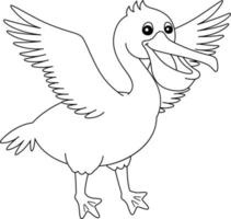 Pelican Animal Coloring Page Isolated for Kids vector