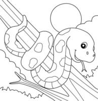 Snake Animal Coloring Page for Kids vector