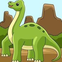 Brachiosaurus Dinosaur Animal Colored Cartoon vector