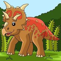 xenoceratops dinosaurio dibujos animados color clipart vector