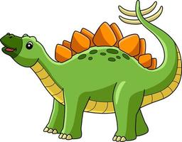 estegosaurio dinosaurio dibujos animados color clipart vector