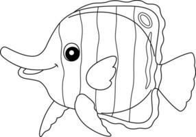 Butterflyfish Coloring Page Isolated for Kids vector