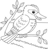 página para colorear de animales kookaburra para niños vector