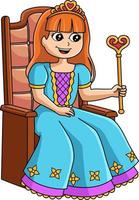 Crown Princess Cartoon Colored Clipart vector