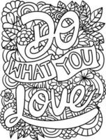 Do What You Love Motivational Quote Coloring Page vector
