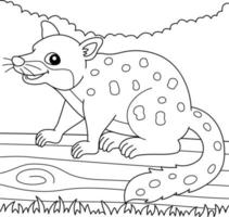 Tiger Quoll Animal Coloring Page for Kids vector