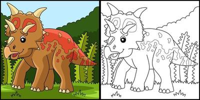 xenoceratops dinosaurio para colorear página ilustración vector