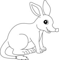 Bilby Animal Coloring Page Isolated for Kids vector