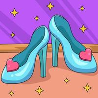 zapatos de princesa con dibujos animados de colores de tacones vector