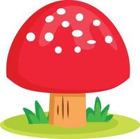 Red Mushroom Garden Set Vector