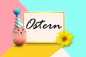 Beautiful Easter background with colorful Easter eggs photo