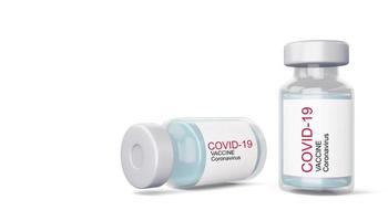 Covid-19 vaccine bottle, coronavirus vaccine, 3d rendering illustration photo