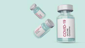 Covid-19 vaccine bottle, coronavirus vaccine, 3d rendering illustration photo