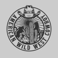 wild west cowboys vintage badge vector