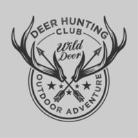 insignia de emblema de caza y aventura vintage vector
