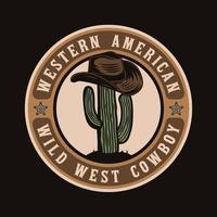 wild west cowboys vintage badge vector