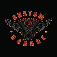 Vintage Custom Motorcycle Vintage Badge vector