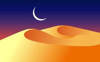 ilustración de fondo del desierto de noche vector