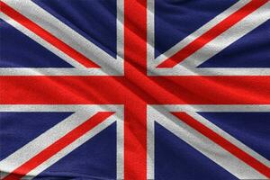 Fabric wavy texture national flag of United kingdom's. photo